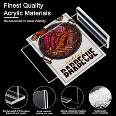 Acrylic Sign Holder 8.5 x 11 Inch 3 Pack, Clear Display Sign Stand for Store Sig
