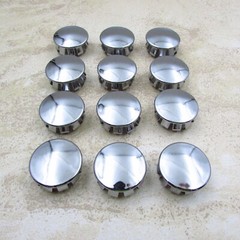 QTY 12 Steel Nickel Finish Plug Buttons 1-1/8″ Hole Size, 1-1/4″ Head Diameter