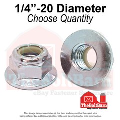 1/4″-20 Grade 5 Nylon Insert Hex Flange Lock Nut Zinc Coarse Thread (Pick Qty)