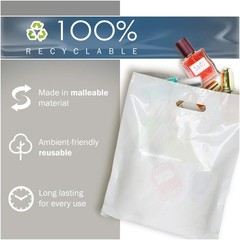 White Merchandise Plastic Shopping Bags – 100 Pack 9″ x 12″ with 1.5 mil Thic…