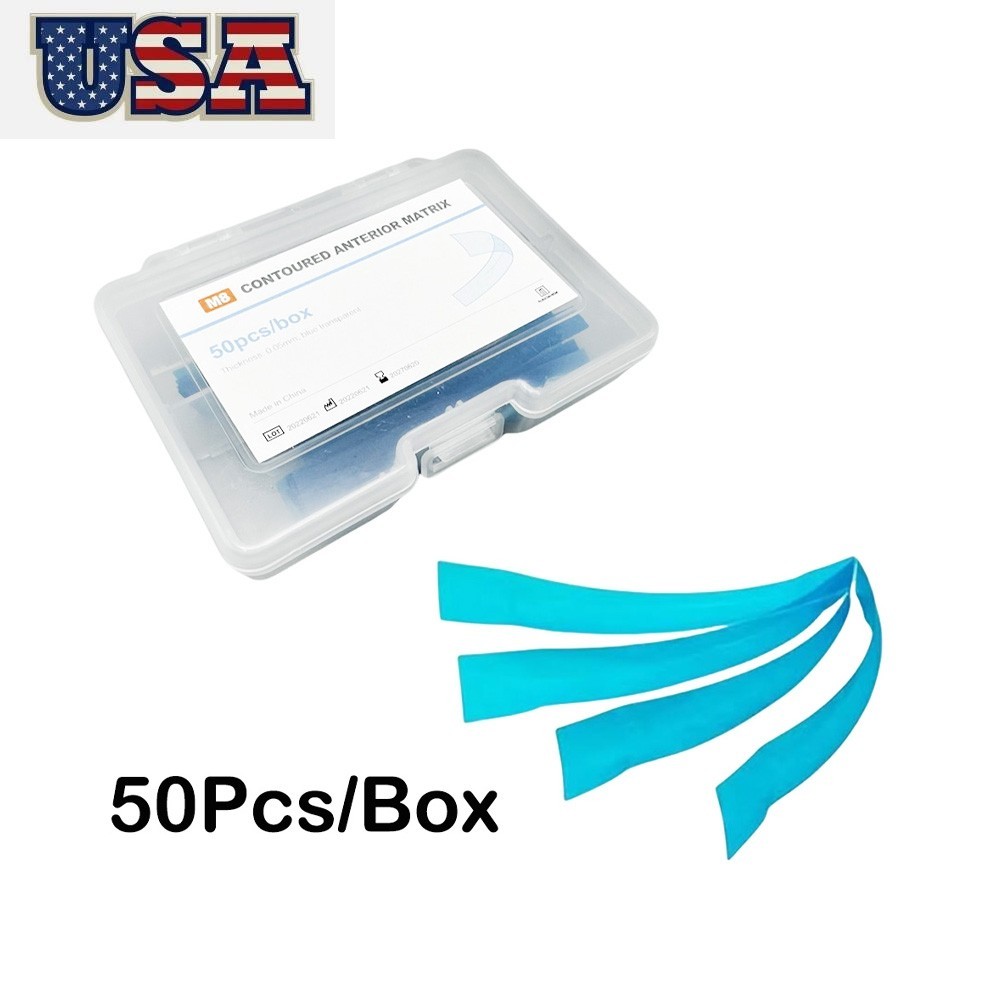 Dental Contoured Anterior Matrix Bands Restoration Polyester Matrices Blue Strip