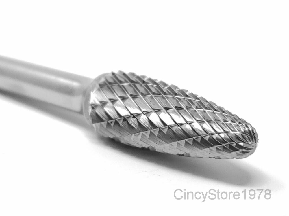 SF4D Tree Shape Tungsten Carbide Burr Bur Cutting Tool Die Grinder Bit 1/4″ NEW