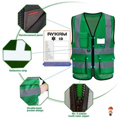 A-SAFETY XSmall Green hi vis vest xs X-Small