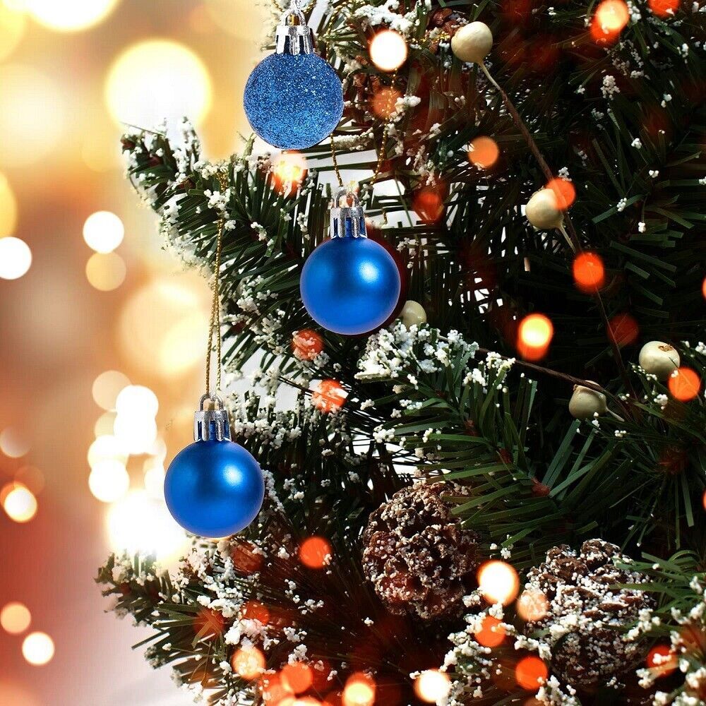 24pcs Christmas Tree Ball Ornaments Mini Shatterproof Shiny and Glitter