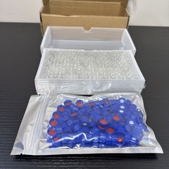100pcs HPLC GC 2mL Autosampler Clear Vials Screw Caps PTFE Silicone Liner