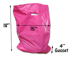 3 Sizes, 30 Pack Plastic Merchandise Bags, Assorted Colors Gift Combo w Handles