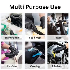 8 Mil Black Nitrile Exam Grade Heavy Duty Powder-Free 8mil 100/1,000 PC (M L XL)
