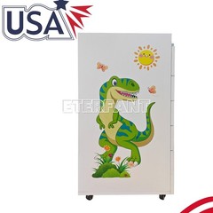 5-Drawer Cartoon Trolley Cart Acrylic Acrylic Mobile Wooden Cabinet Rolling Cart