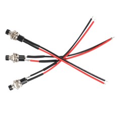 3 Pack Mini Push Button Pre-Wired Momentary N/O OFF-ON Switch Plug 12V 5AMP SPST
