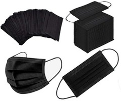 NNPCBT 100PCS 3 Ply Black 1 Count (Pack of 100), Adult-100 Pack-black