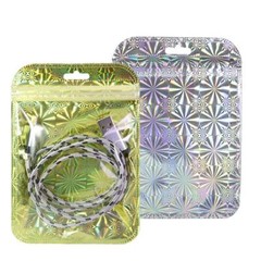 Clear Holographic Packaging Bags, Mylar Storage Pouch for Home Organization