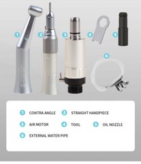 Dental Low Slow Speed Handpiece Contra Angle Straight Air Motor E-type 2/4 Holes