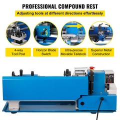 Metal Lathe Milling Machine SturdyInfinitely Variable Speeds High Accuracy US
