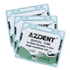 AZDENT Dental Ortho Buccal Tubes 1st Molar Tube Roth 0.022 Bondable Non-conv
