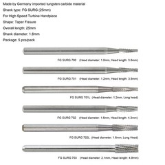 Wave Dental Surgical Burs 702 701 703 High Speed Long Shank Carbide bur FG SURG