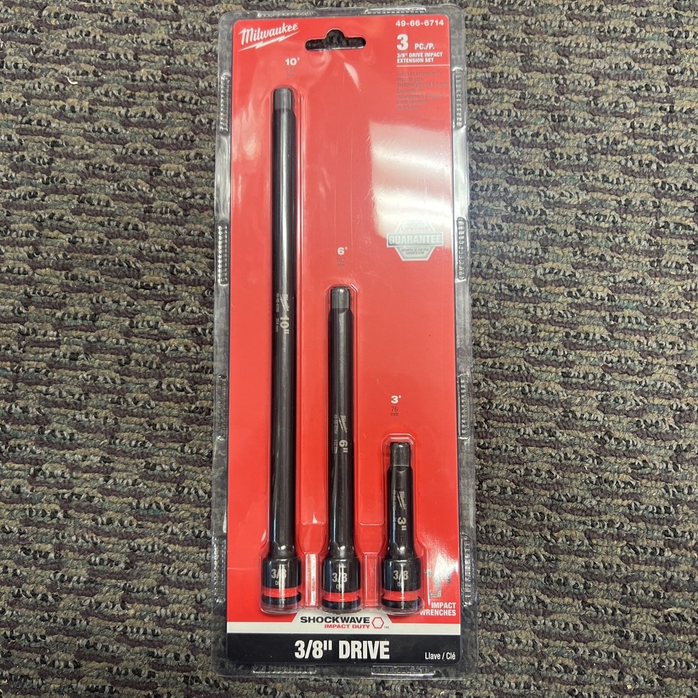 Milwaukee Tool 49-66-6714 3 Pc. Shockwave Impact Duty 3/8 In. Drive Extension