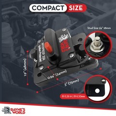 2 PACK 30A-300A Amp Waterproof Circuit Breaker Auto/Marine/Solar 12-48V DC