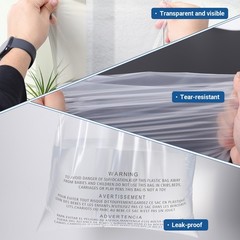 Clear Poly Bags with Suffocation Warning 6×9,8×10,9×12,11×14,12×15,14×20,18×24