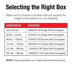 Box USA MD242412 Multi-Depth Corrugated Cardboard Box 24″ L x 24″ W x 12″ H, Kra
