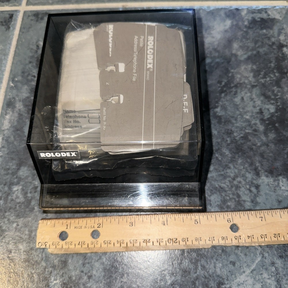 Vintage Rolodex S-310 C Petite Address Card File Smoke Lid w/A-Z Dividers NEW