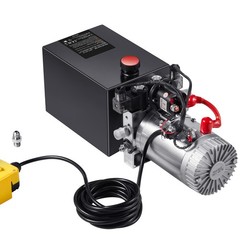 VEVOR 10 Quart Double Acting Hydraulic Pump 12V Dump Trailer Power Unit 2.1HP