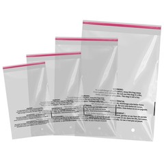 Clear Bags Resealable with Suffocation Warning Poly OPP Cello Merchandise Bags