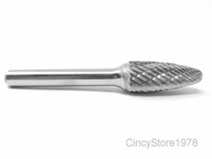 SF4D Tree Shape Tungsten Carbide Burr Bur Cutting Tool Die Grinder Bit 1/4″ NEW