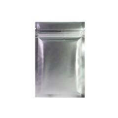 Flat Silver Metallic Mylar Foil Zipper Seal Resealable Bags Smell Proof Pouch