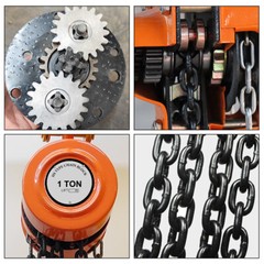 1 Ton Chain Puller Block Fall Chain Lift Hoist Hand Tools 5M 15ft Chain w/Hook