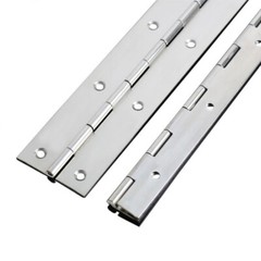 Piano Hinge with Holes in Stainless, Steel, or Aluminum 1,2,3,4,5,6,7,8 ft