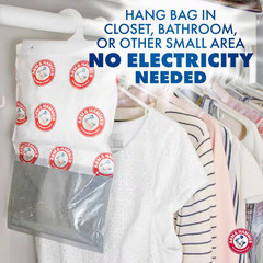 Arm and Hammer Moisture Absorber 3 Pack Hanging Bag Odor Eliminator Closet