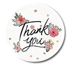 Thank You Floral Retail Stickers Scrapbook Stickers Labels Envelope Seals