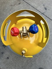 50lb Recovery Tank Reclaim Refrigerant 4 HVAC Split unit Y-Shape Valve 1/4” SAE