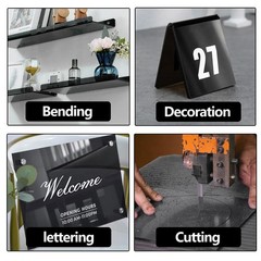 Frddiud 3 Pcs Black Transparent Acrylic Sheets, 12 x 12 x
