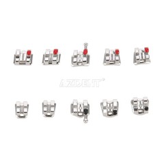 AZDENT Dental Ortodontic Bracket Metal Brackets 20Pcs/pack Mini MBT 022 & 3 Hook