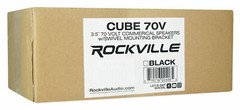 Cube by Rockville Pair of 3.5″ Black Commerical 70v Swivel Wall Mount Speakers