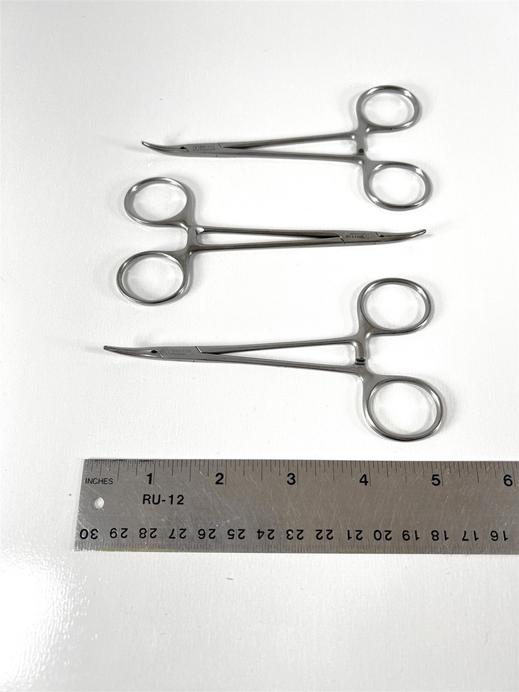 (3x) Aesculap 5″ Curved Halsted Mosquito Stainless Forceps BH111