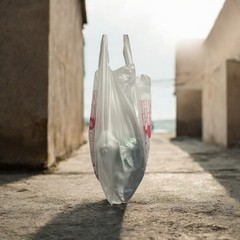Thank You T-Shirt Carry-Out Bags Disposable Plastic Bags with Handles 1/6 Barrel