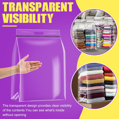 25 Gallon Extra Large Storage Bags 35”X 24”Resealable Clear Bags with Handle 4 M