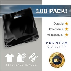 100 Pack 22″ x 22″ with 2 mil Thick Extra Large Black Merchandise Plastic Bags