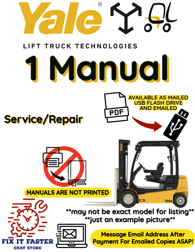 YALE D818 GC100MJ FORKLIFT SERVICE REPAIR MANUAL PDF ON USB NOT PRINTED