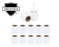 12 Rolls Down Gauge Narrow Banding Stretch Wrap 5″x1000′ 50 Ga Clear Shrink Film