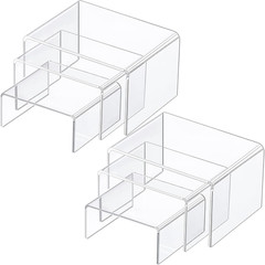 Chuangdi 2 Sets Acrylic Display Risers, Product Stand, Jewelry Display Riser She