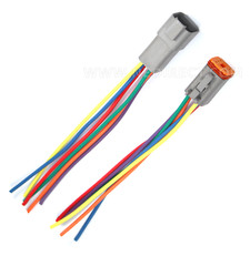 14 AWG Assembled Deutsch 6 Pin waterproof connector 6″ wire kit