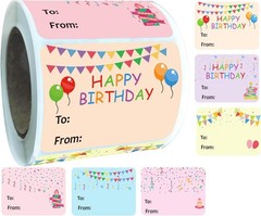 Happy Birthday Gift Tags Name Stickers 1.5 x 2 2×1.5 Inch, Rectangle