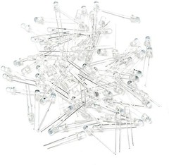 Clear UV / Purple LED 3mm 3V Super Bright Transparent – 5x 10x 25x 50x 100x Pkgs