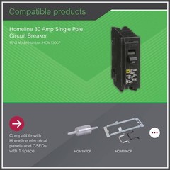 Homeline 30 Amp One-Pole Circuit Breaker HOM130CP, Square D Breakers 120/240 VAC