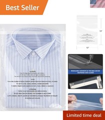500 Count – 12″ x 15″, Self Seal 1.6 Mil Clear Plastic Poly Bags with Suffoca…