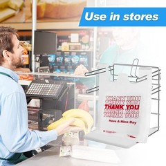 Durable White Plastic Shopping Bags – 100 Count, 15 Mic Reusable and Disposable