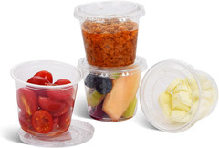 [5.5 OZ, 50 Sets] Clear Disposable Plastic Portion Cups with Leakproof Lids …
